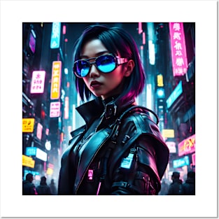 Asian Cyberpunk Girl Posters and Art